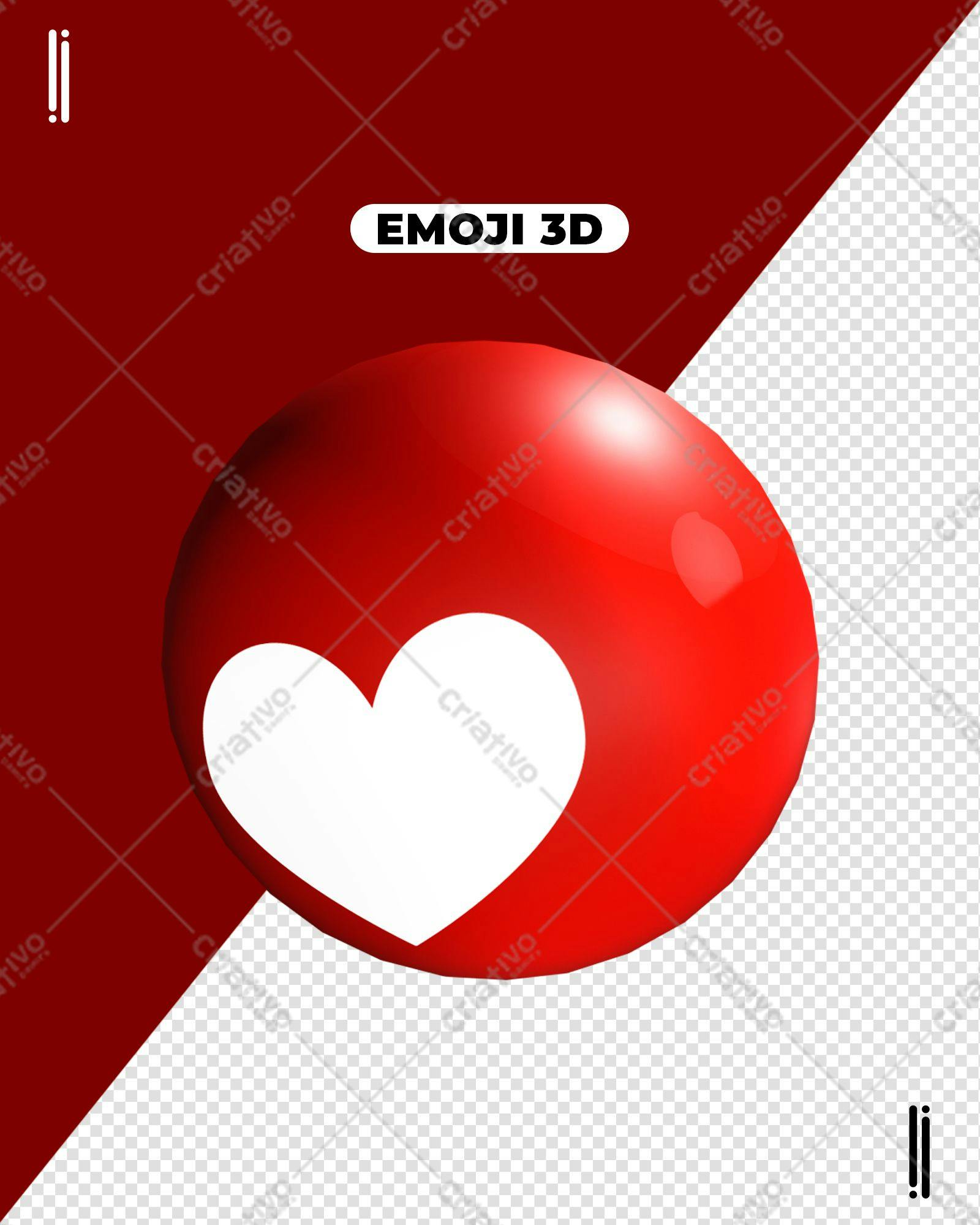 Selo 3D Emoji Vermelho e Branco