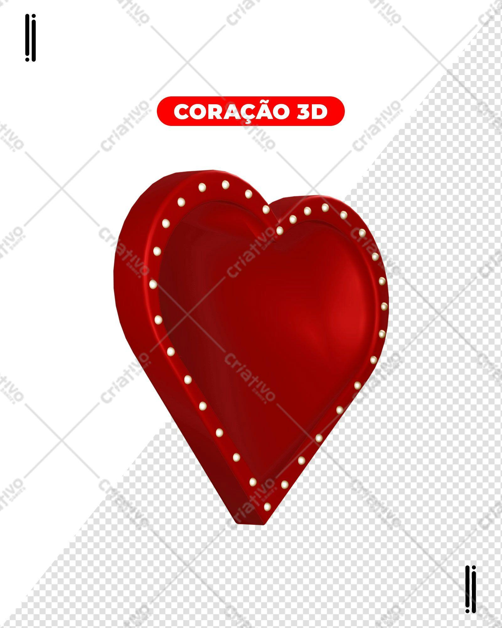 Selo 3D Amor Bordado Vermelho