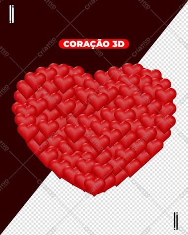 Corações elementos 3d