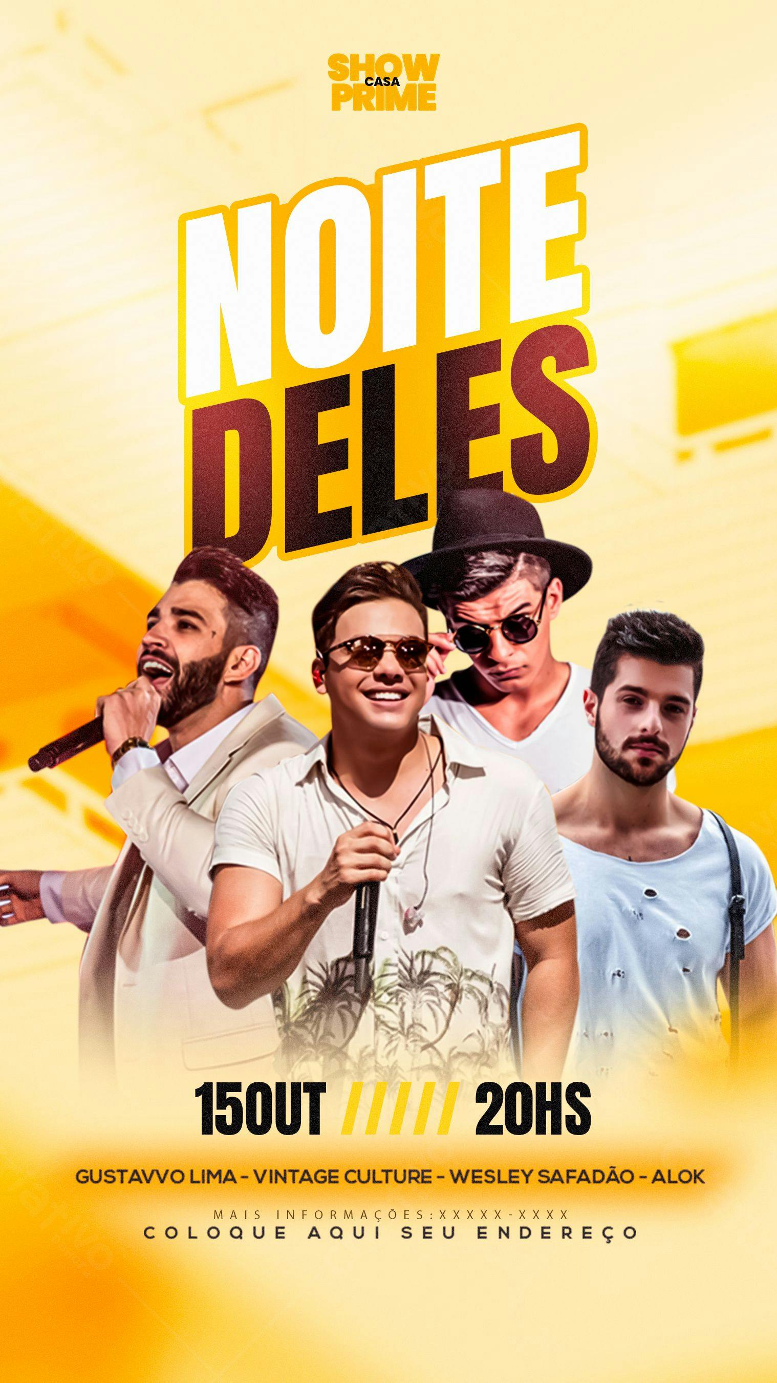 Flyer para Show Musical com Cantores Brasileiros PSD Editável