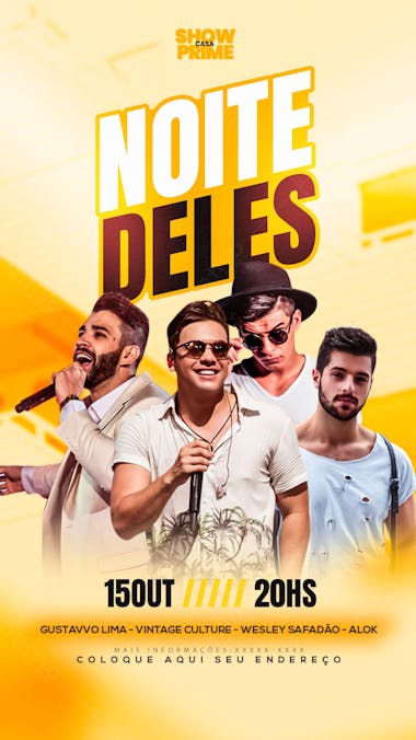 Flyer de eventos noite deles story