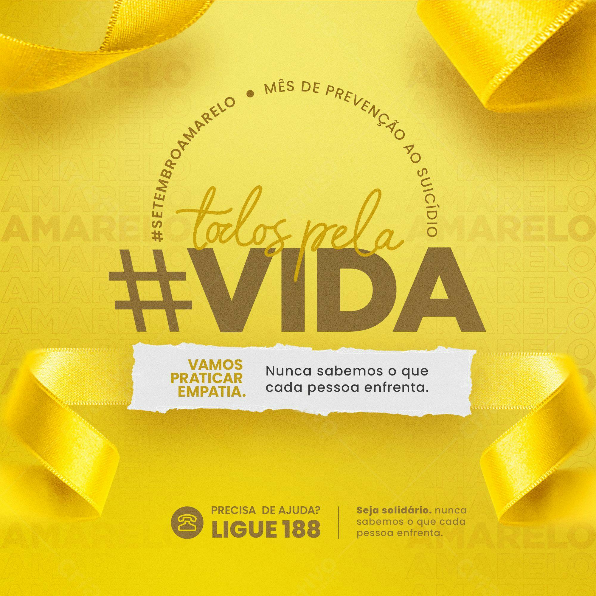 Post para Redes Sociais Setembro Amarelo PSD Editável