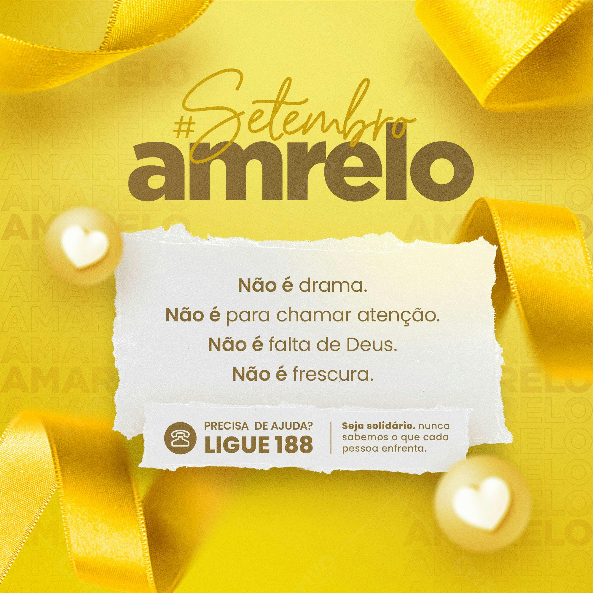 Post para Redes Sociais Setembro Amarelo PSD Editável