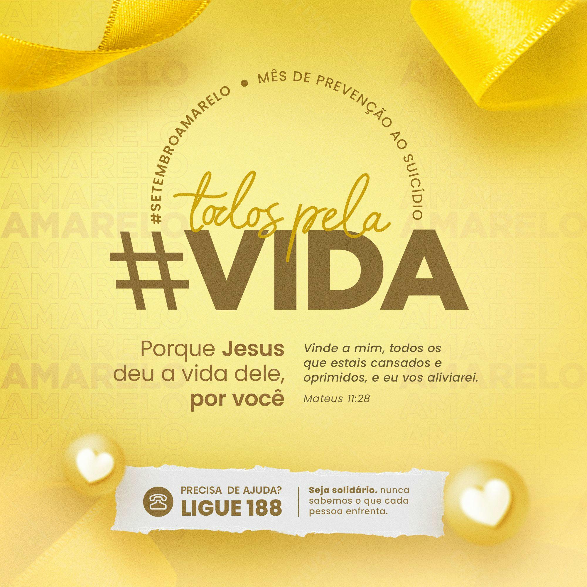 Post para Redes Sociais Setembro Amarelo PSD Editável