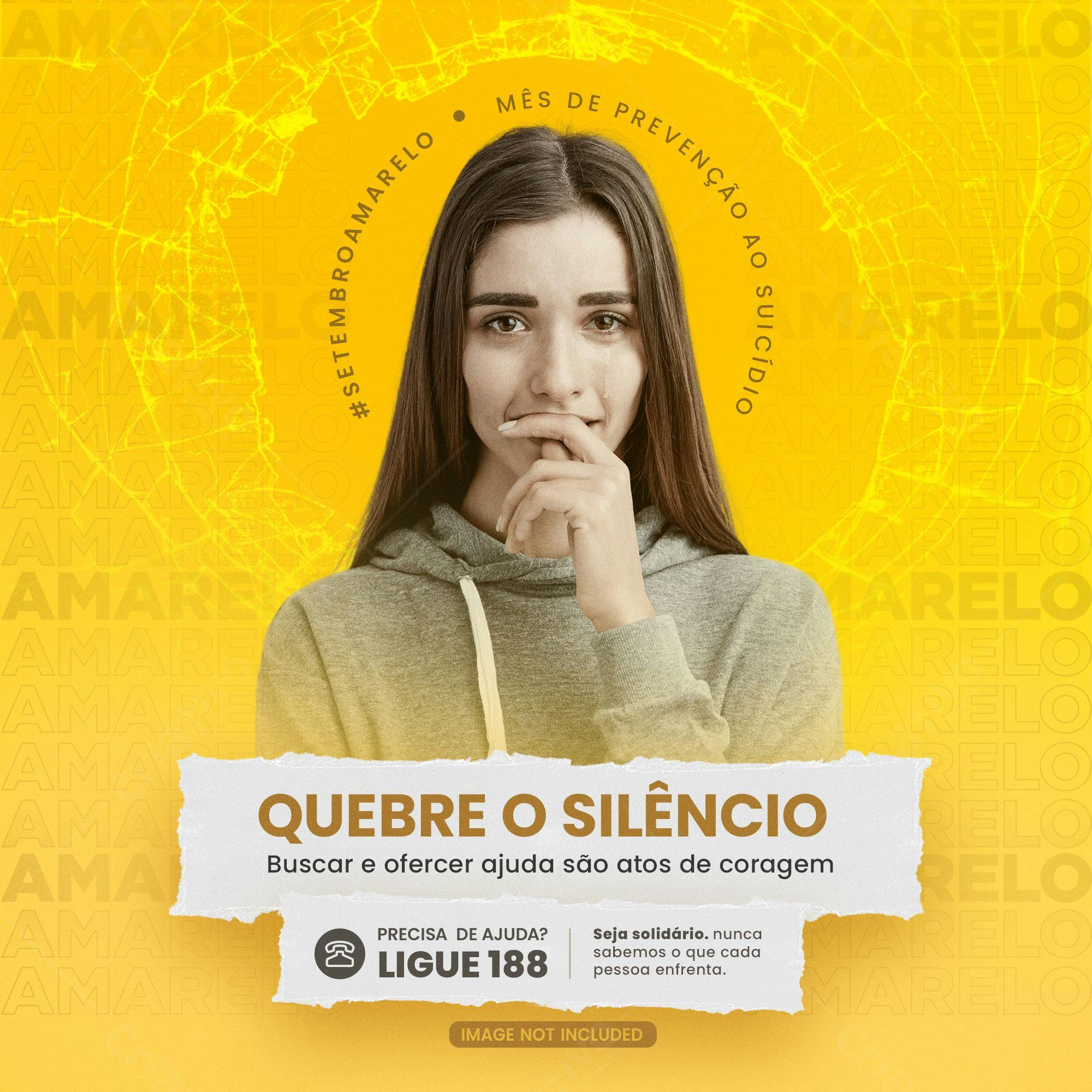 Post para o Setembro Amarelo PSD Editável