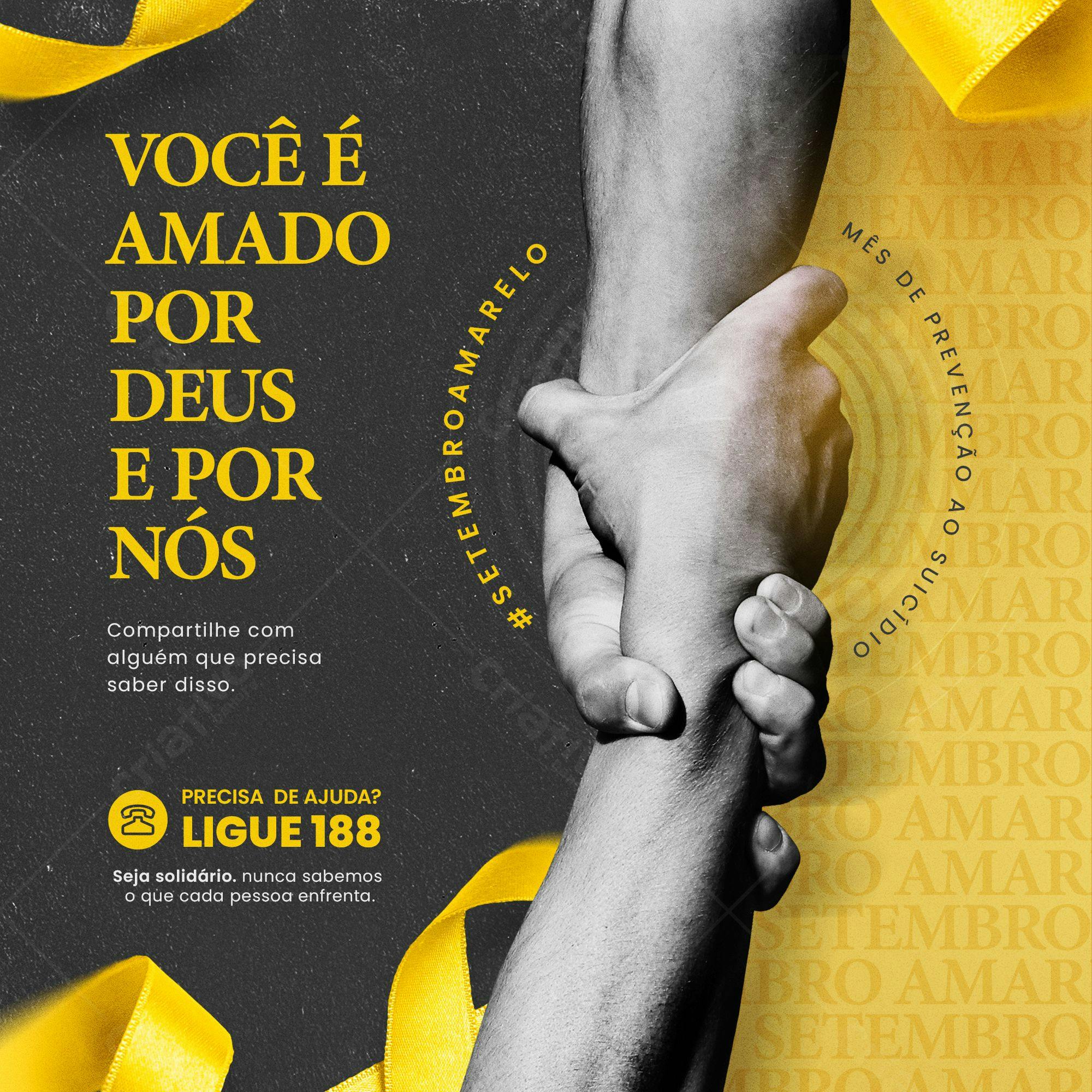 Post para Redes Sociais Setembro Amarelo PSD Editável