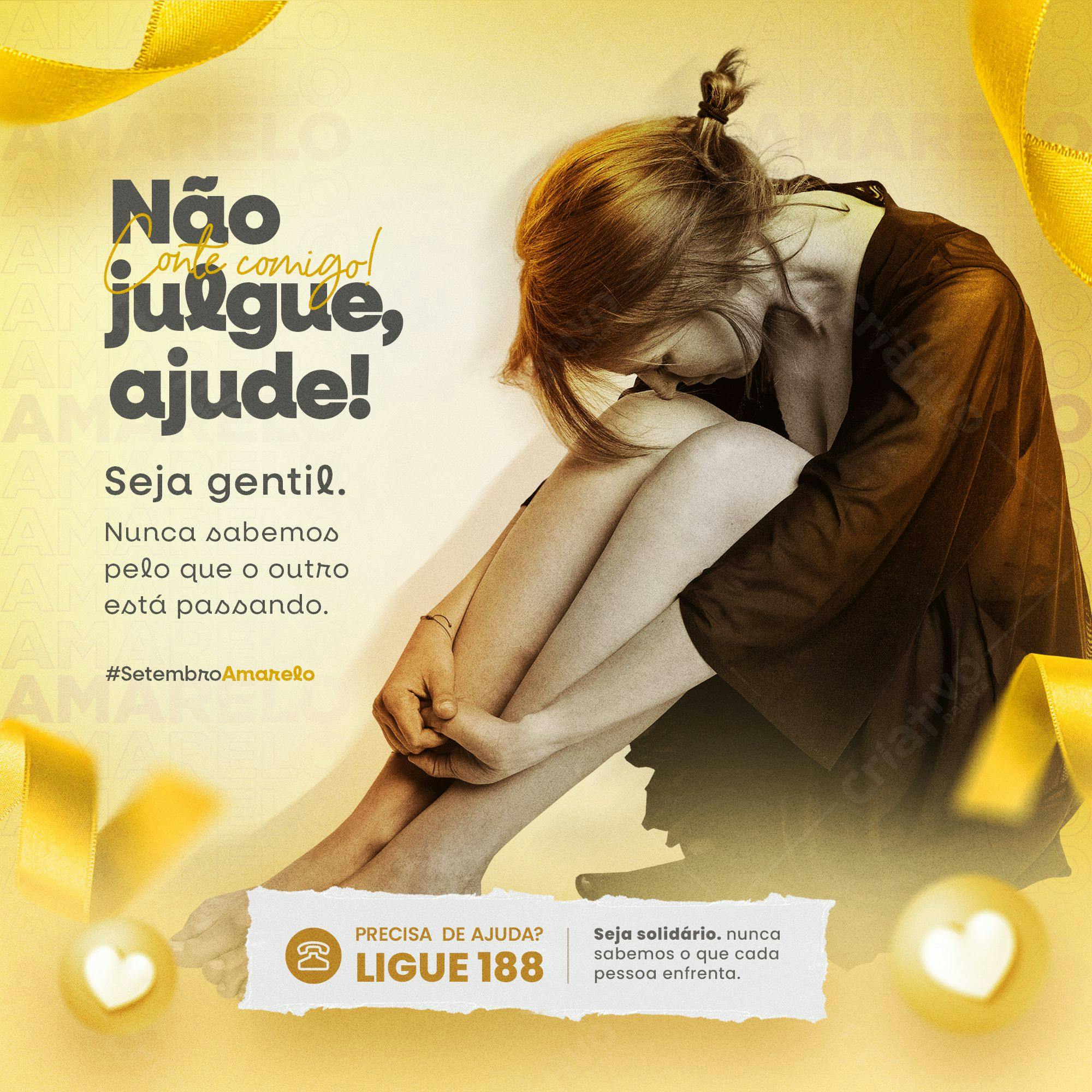 Post para Redes Sociais Setembro Amarelo PSD Editável
