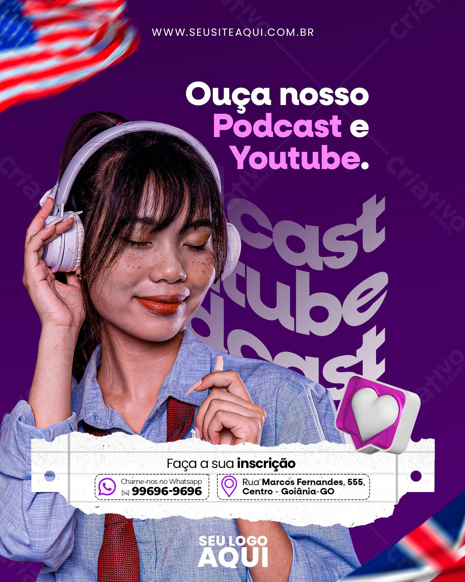 Template Instagram Podcast e Youtube PSD Editável