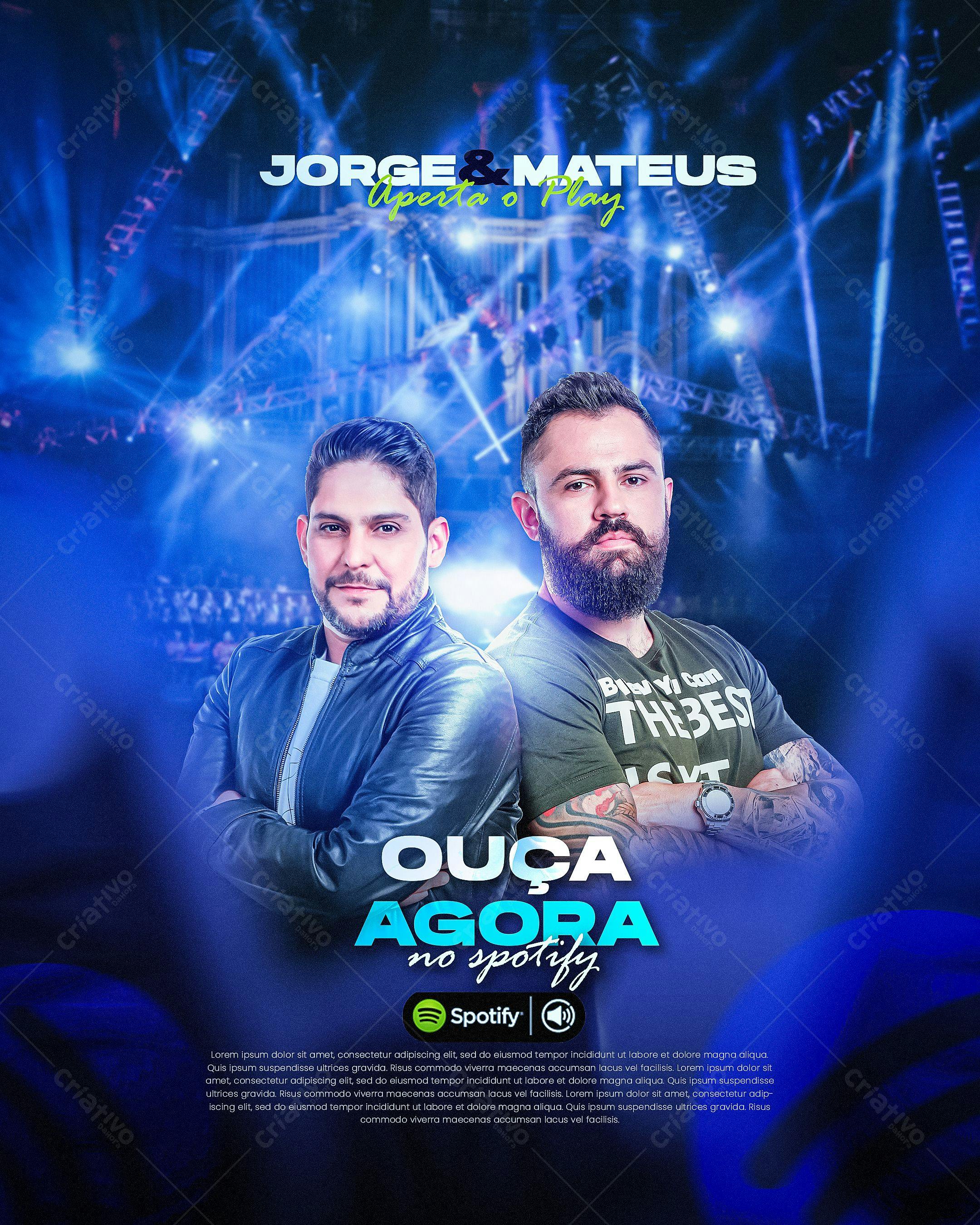 Flyer para Divulgação Musical Jorge & Mateus PSD Editável