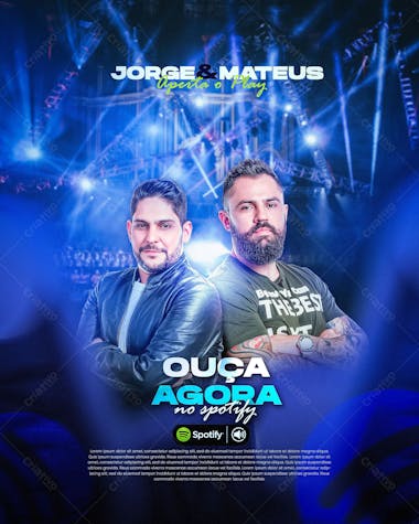 Flyer ouca agora no spotify jorge e mateus feed