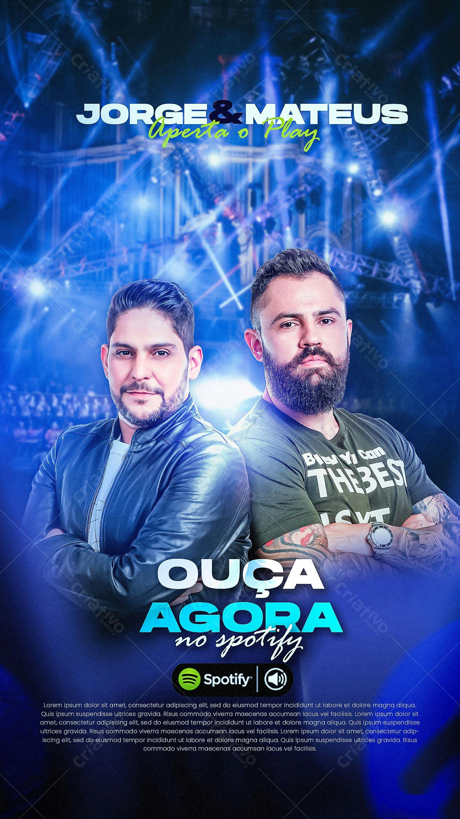 Flyer para Evento Musical Jorge & Mateus PSD Editável