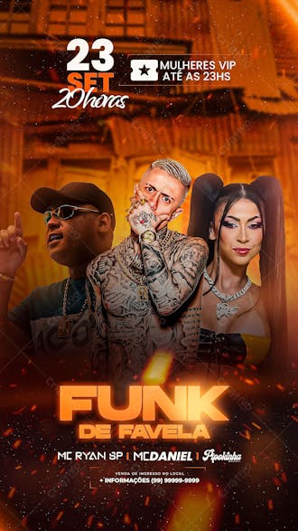 Flyer funk de favela festival story