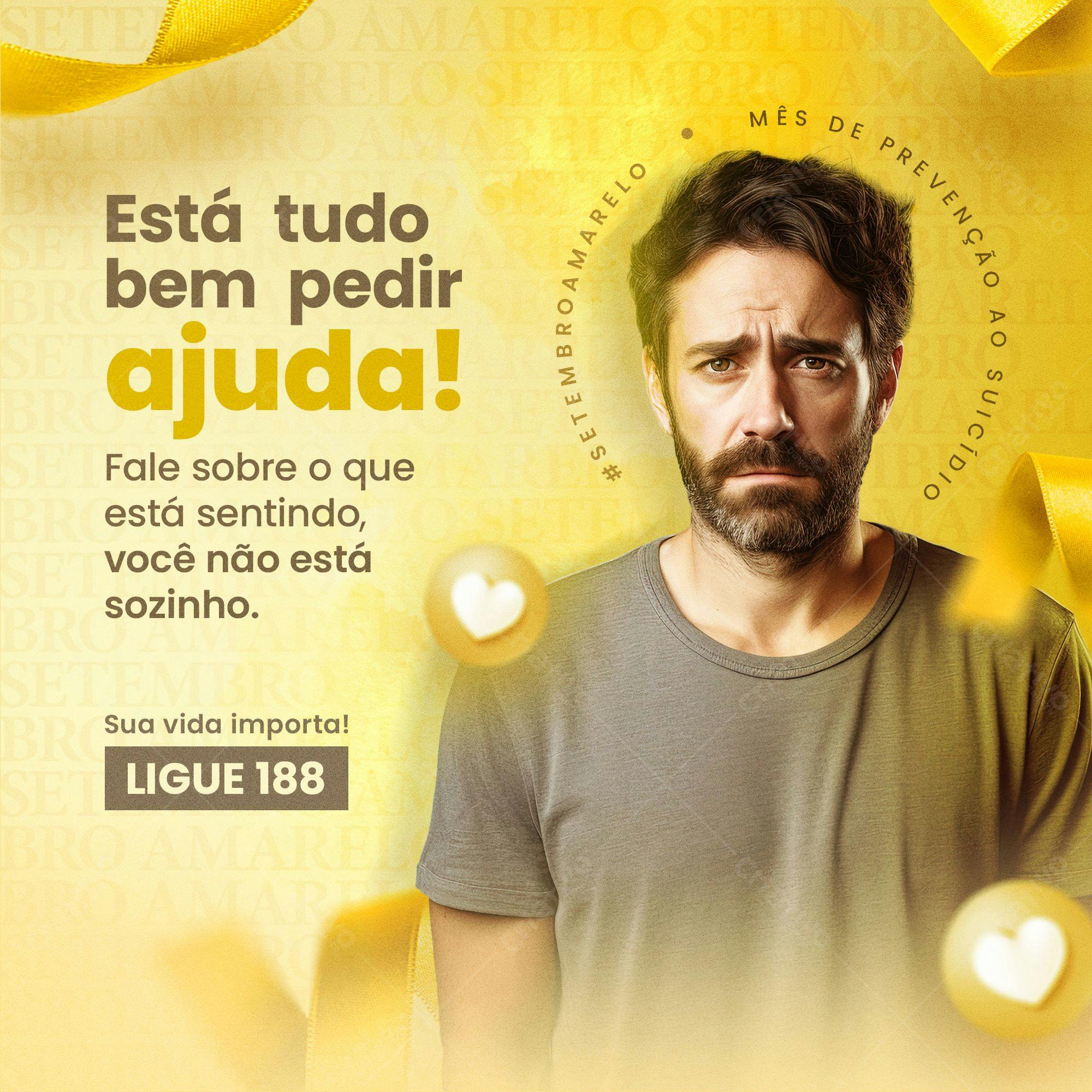 Post para o Setembro Amarelo PSD Editável