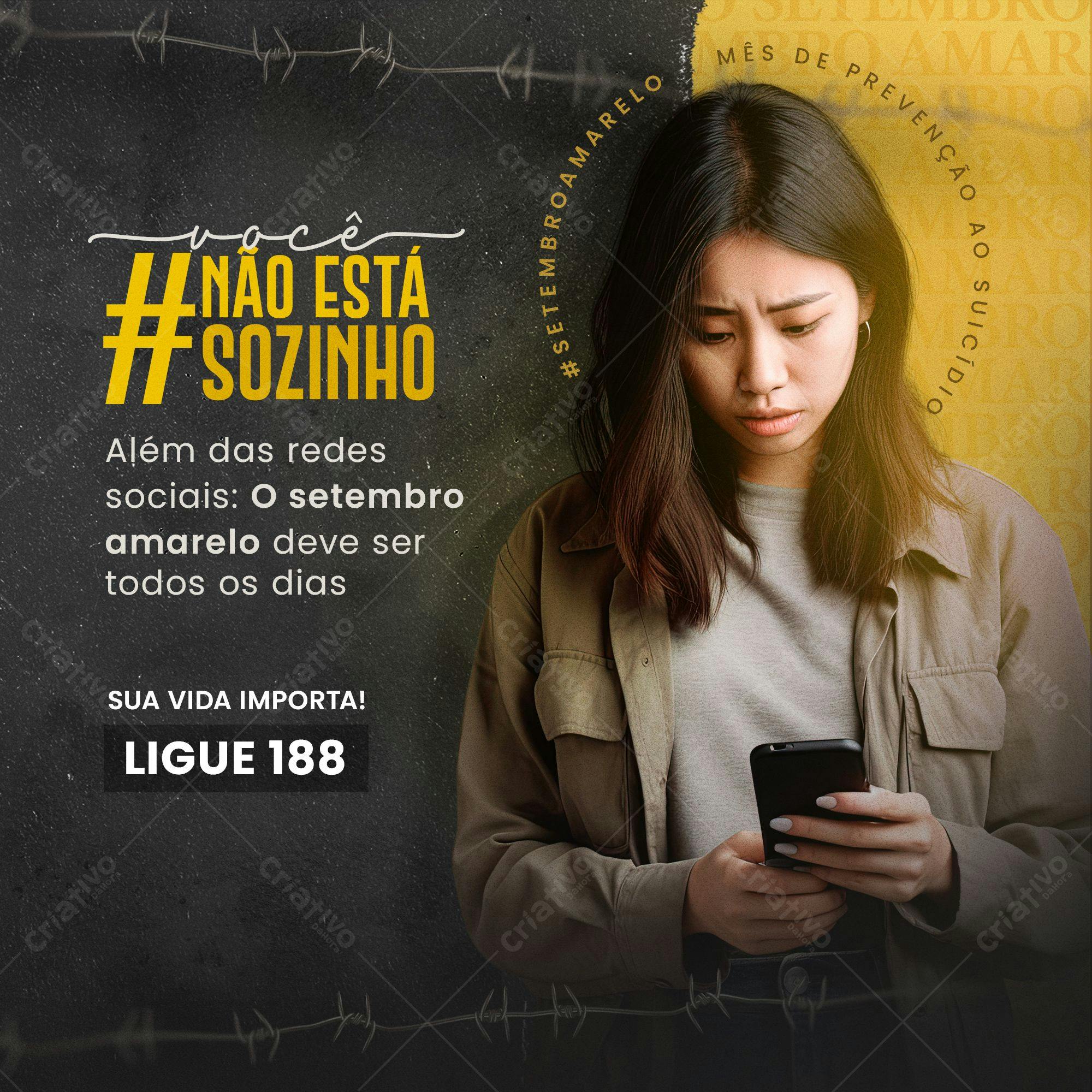 Post para Redes Sociais Setembro Amarelo PSD Editável