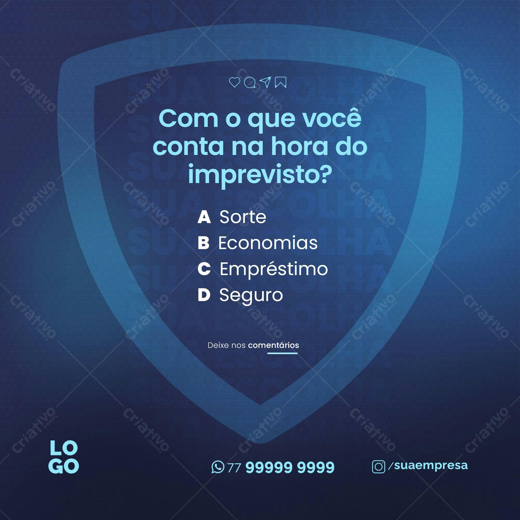 Post para Redes Sociais - Perguntas e Respostas PSD Editável