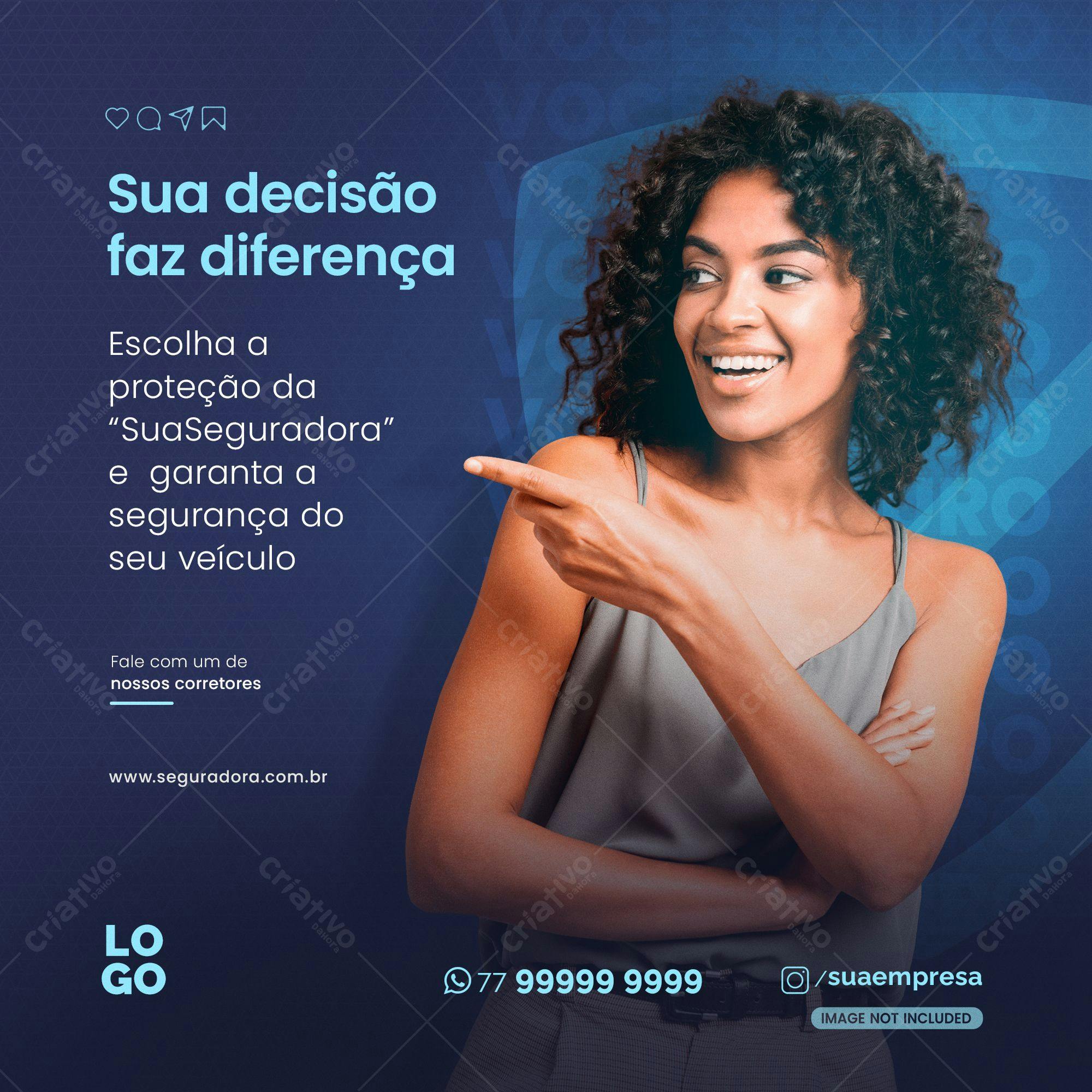 Post para Redes Sociais Seguro Auto PSD Editável