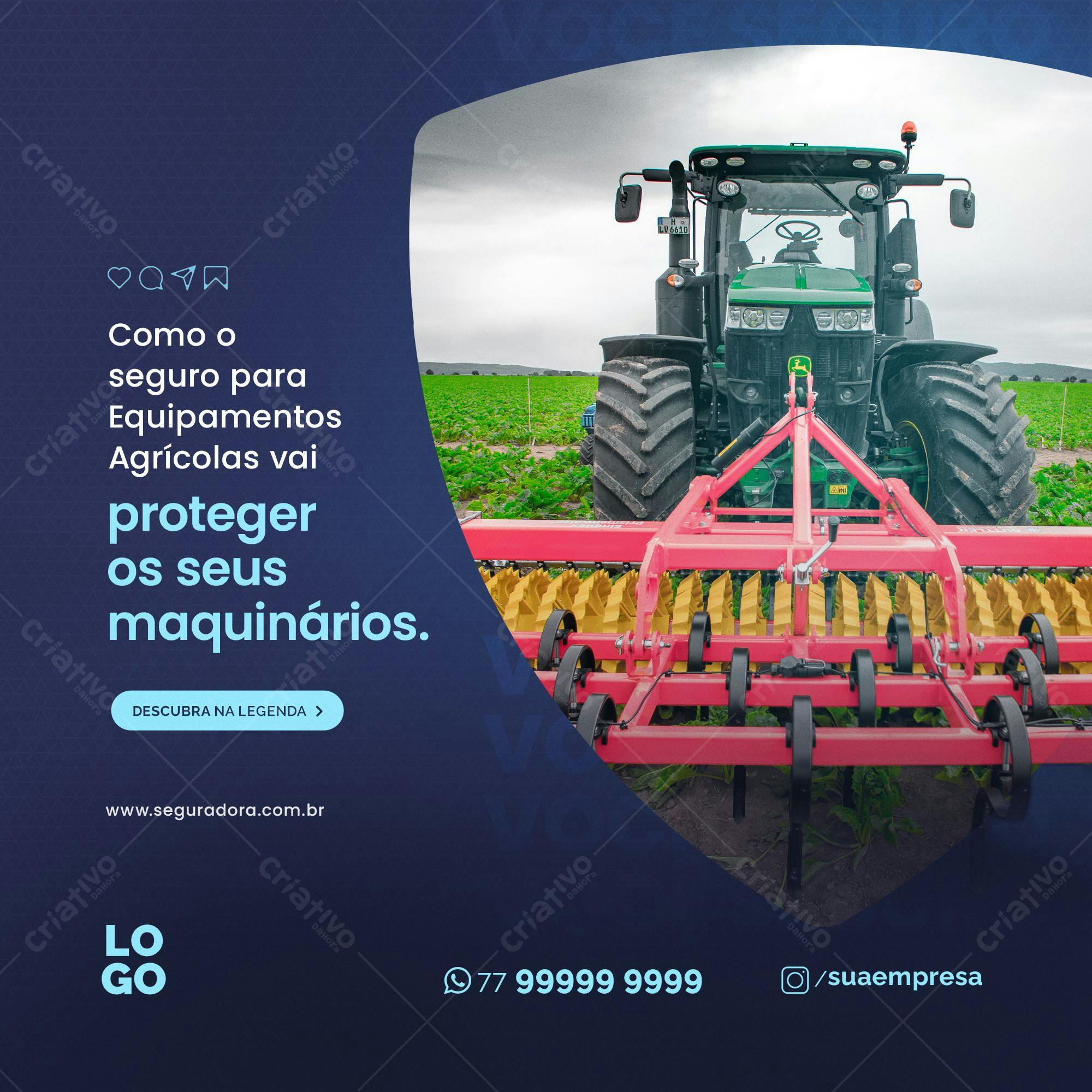 Post para Redes Sociais Seguro Agrícola PSD Editável