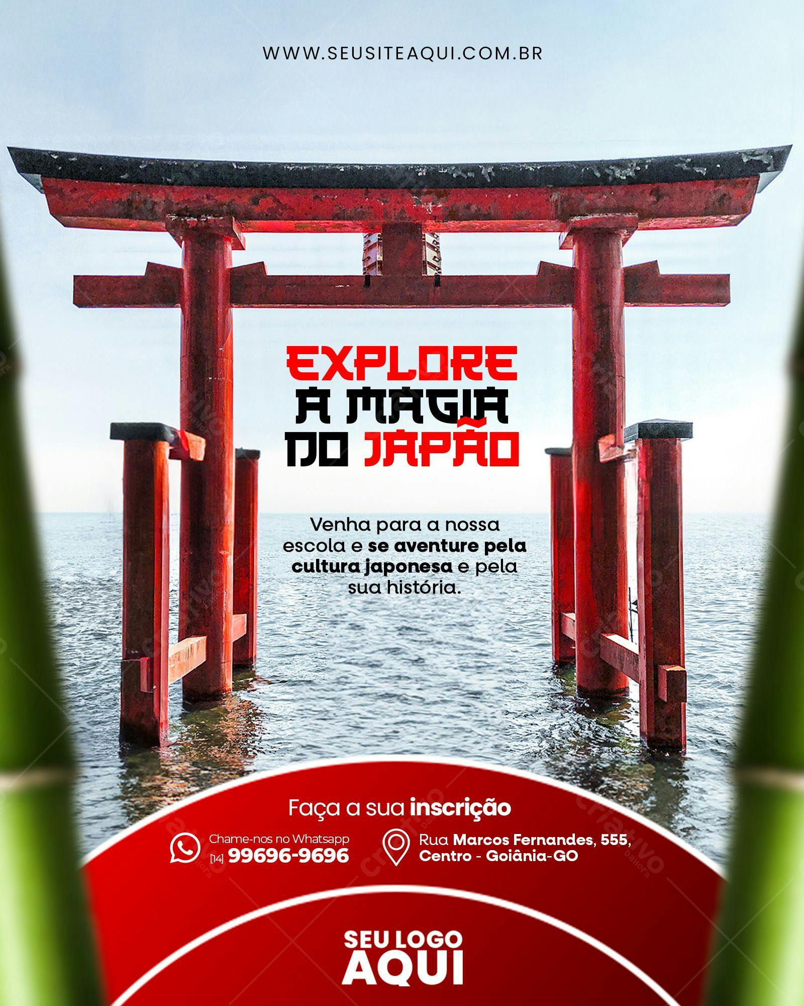 Flyer para Curso de Cultura Japonesa PSD Editável