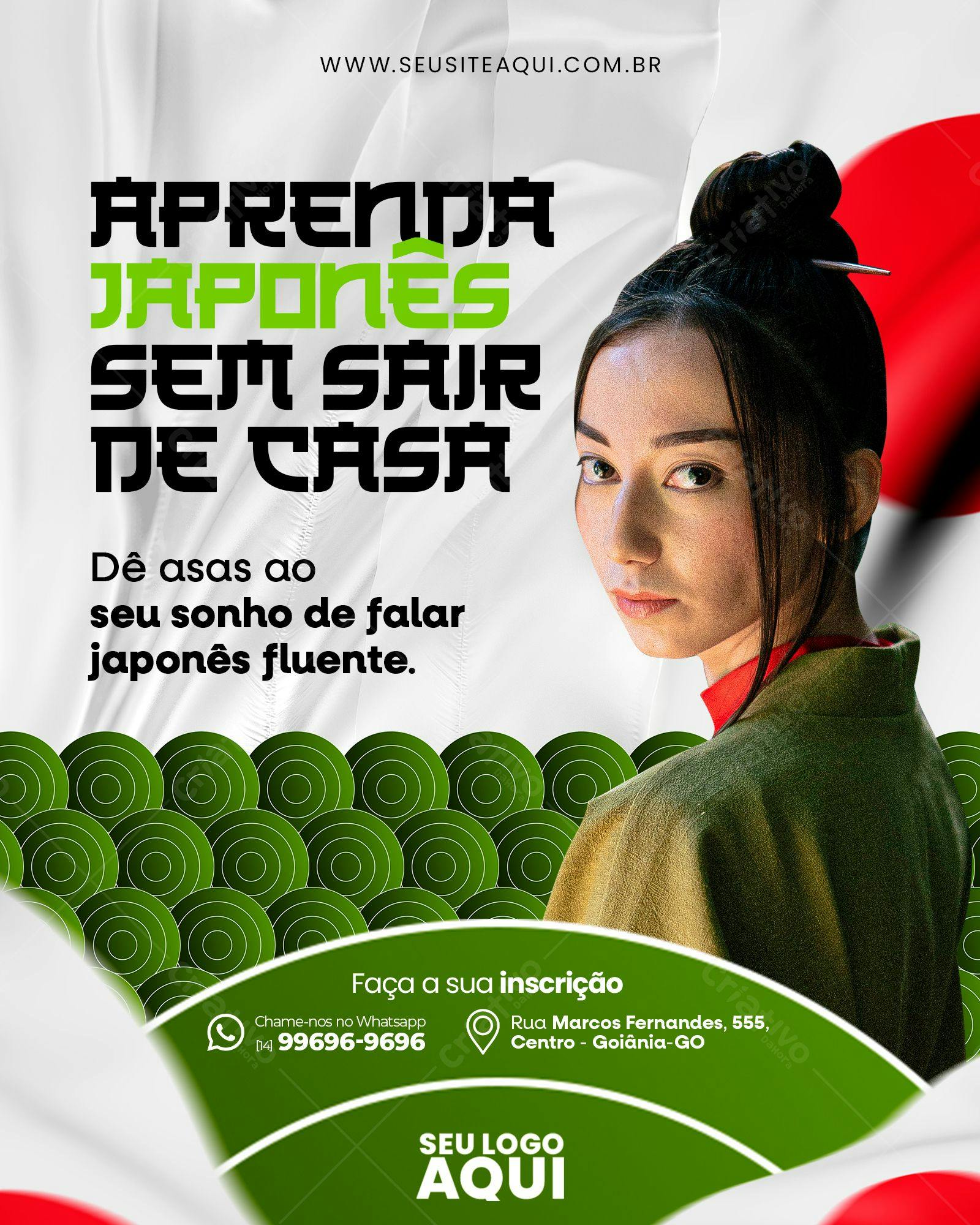 Poster para Curso de Japonês Online PSD Editável
