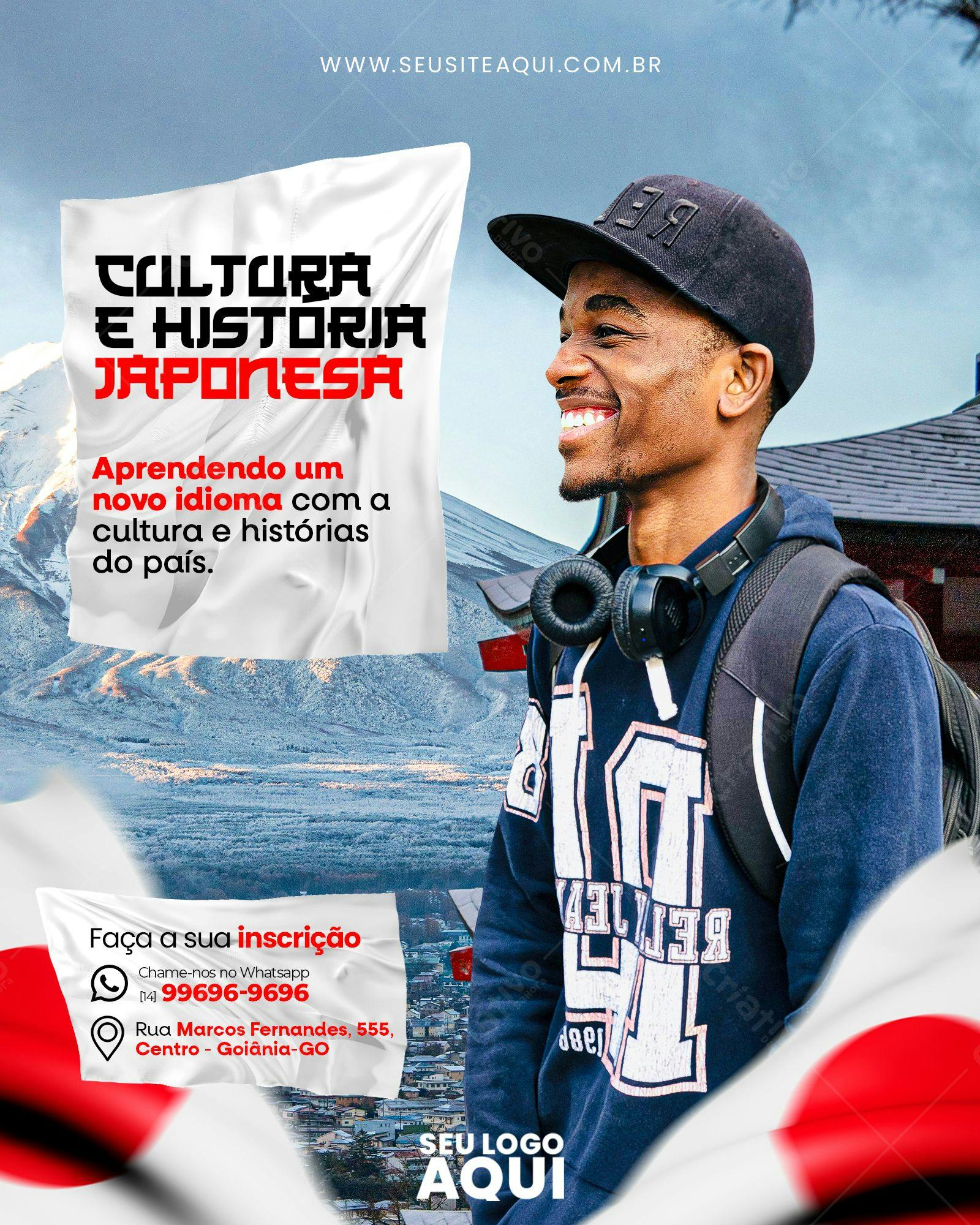 Flyer para Curso de Cultura Japonesa PSD Editável