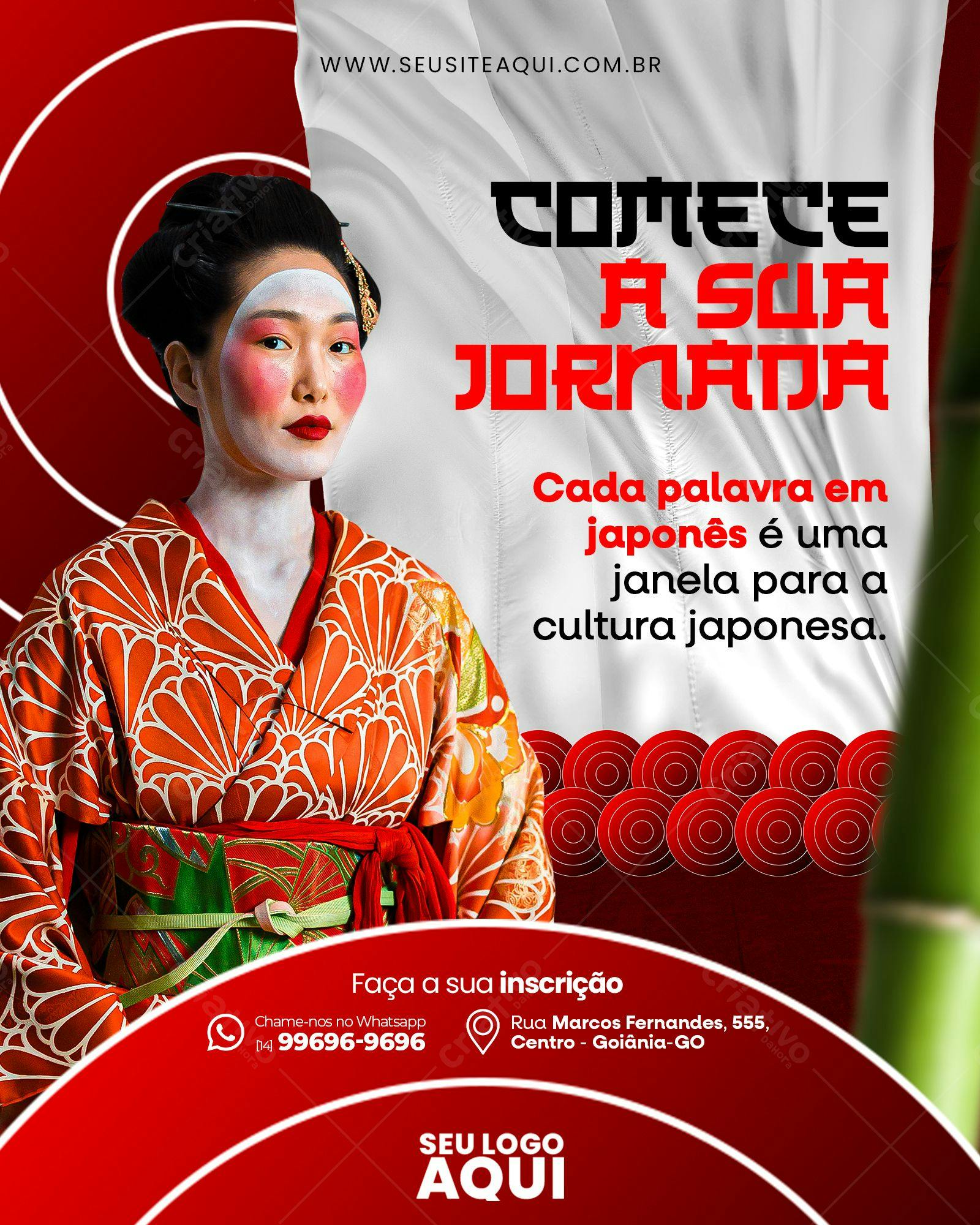 Flyer para Curso de Cultura Japonesa PSD Editável