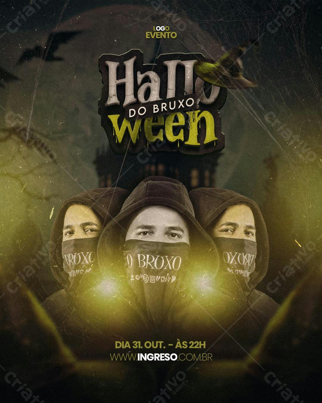 Flyer para Festa de Halloween PSD Editável