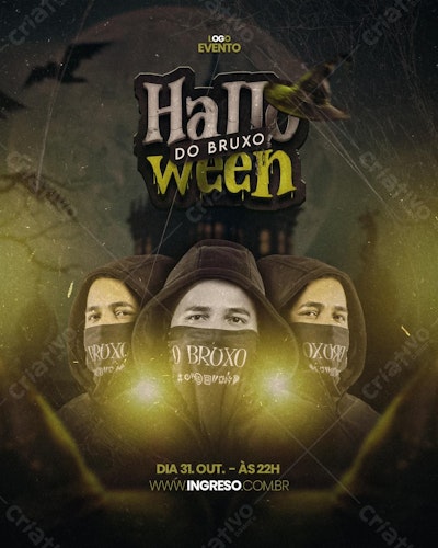 Flyer para Festa de Halloween PSD Editável