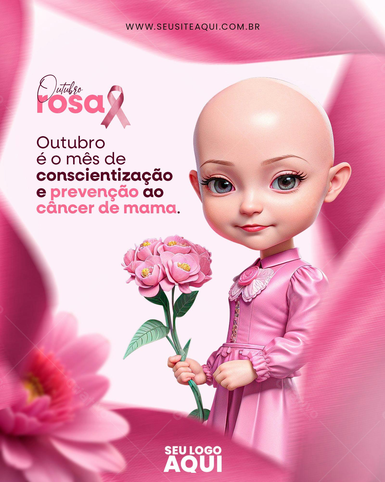 Banner Outubro Rosa PSD Editável