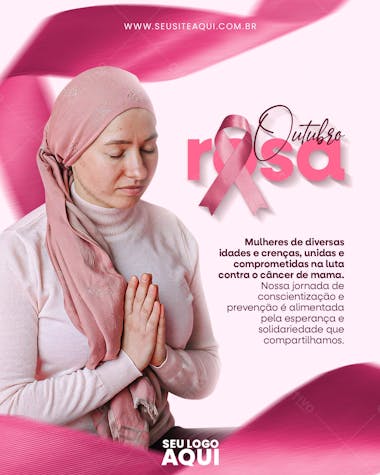 Feed outubro rosa mes de prevenção ao câncer de mama