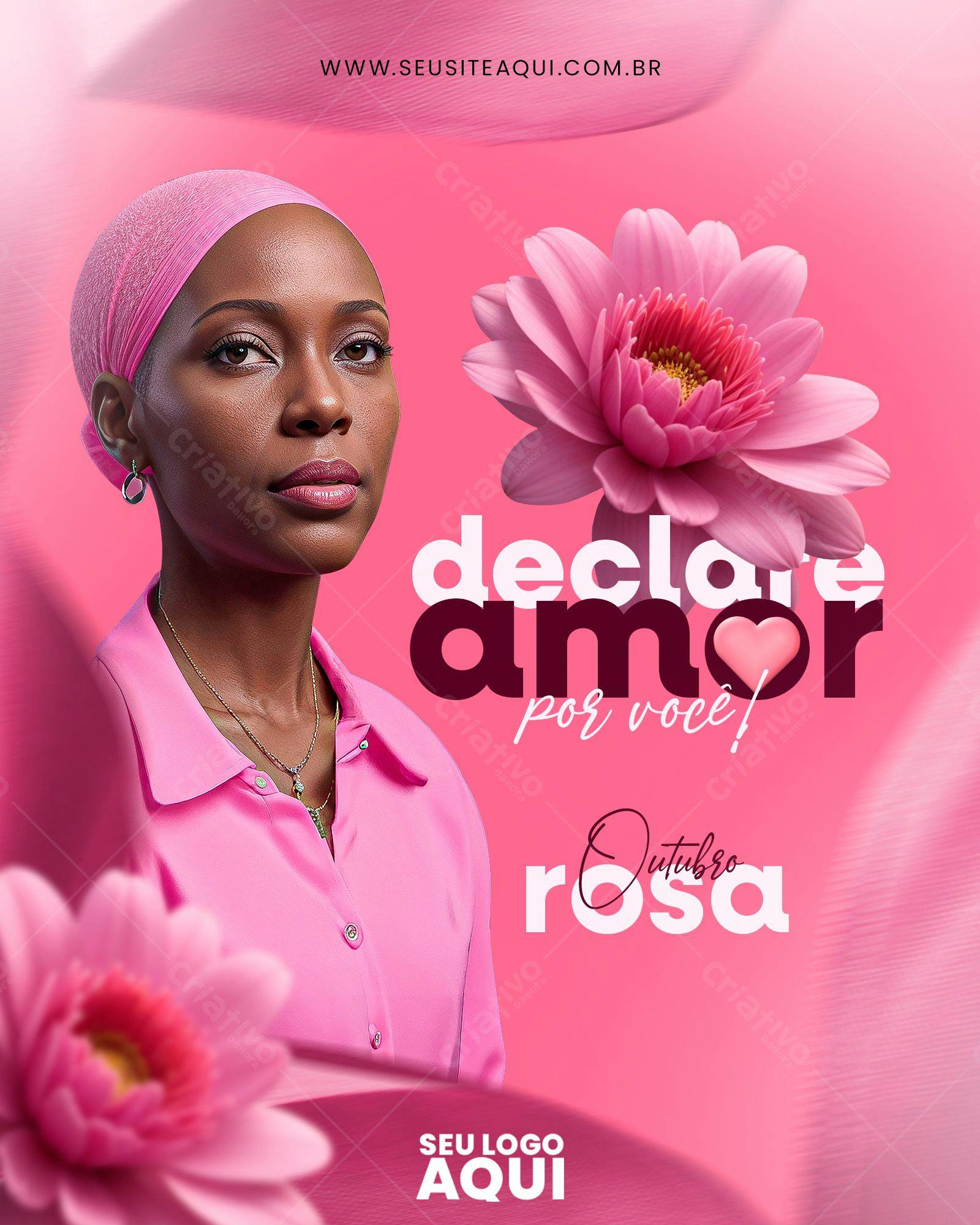 Flyer para Outubro Rosa PSD Editável