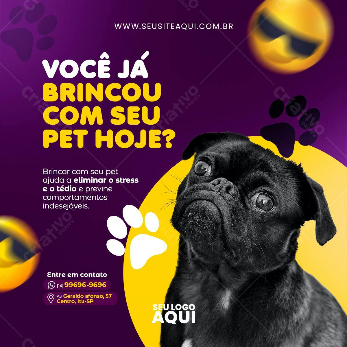 Post para Redes Sociais Dia do Pet PSD Editável