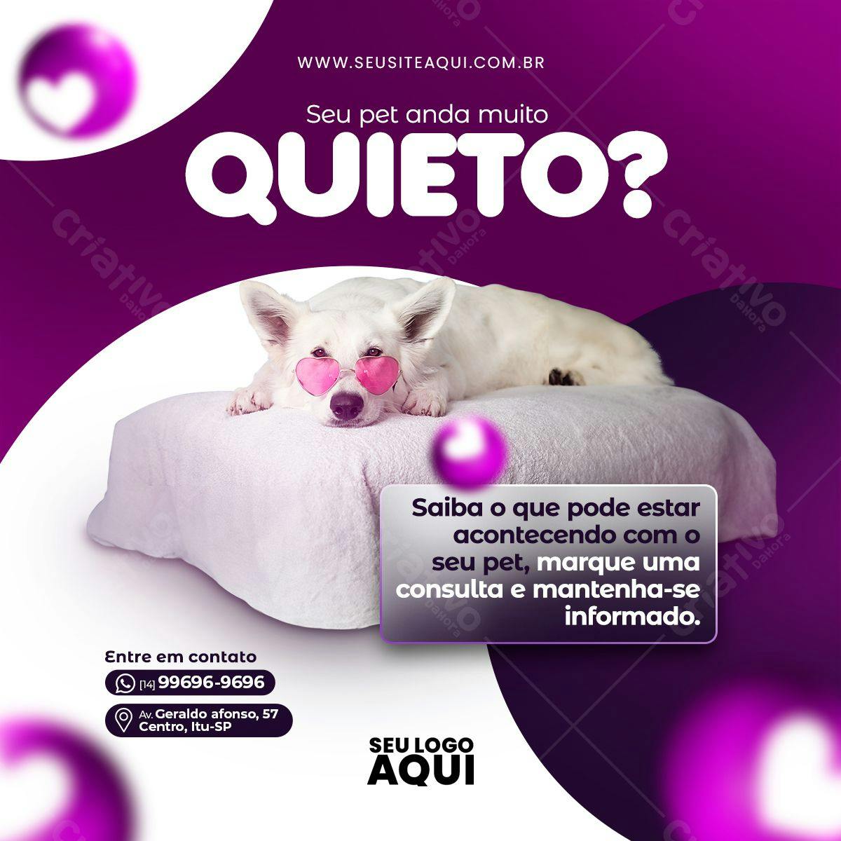 Post para Redes Sociais Veterinário PSD Editável