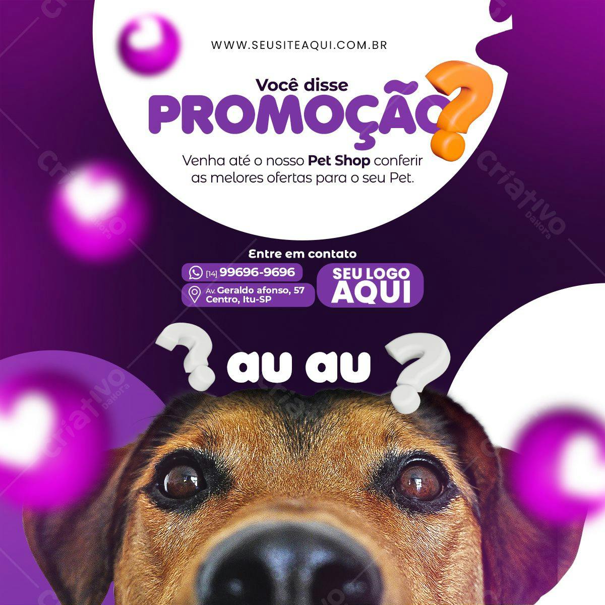 Banner para Pet Shop com Promoção PSD Editável