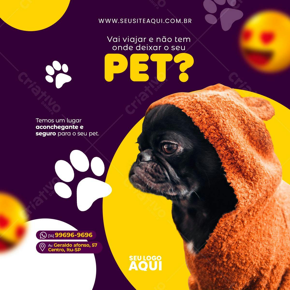 Post para Redes Sociais Pet Shop PSD Editável