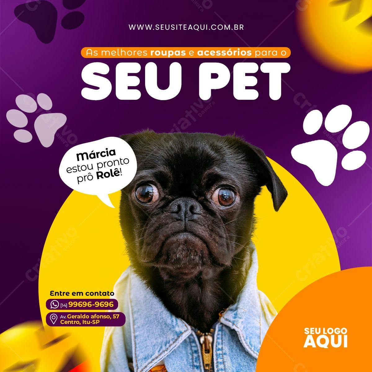 Post para Redes Sociais Pet Shop PSD Editável