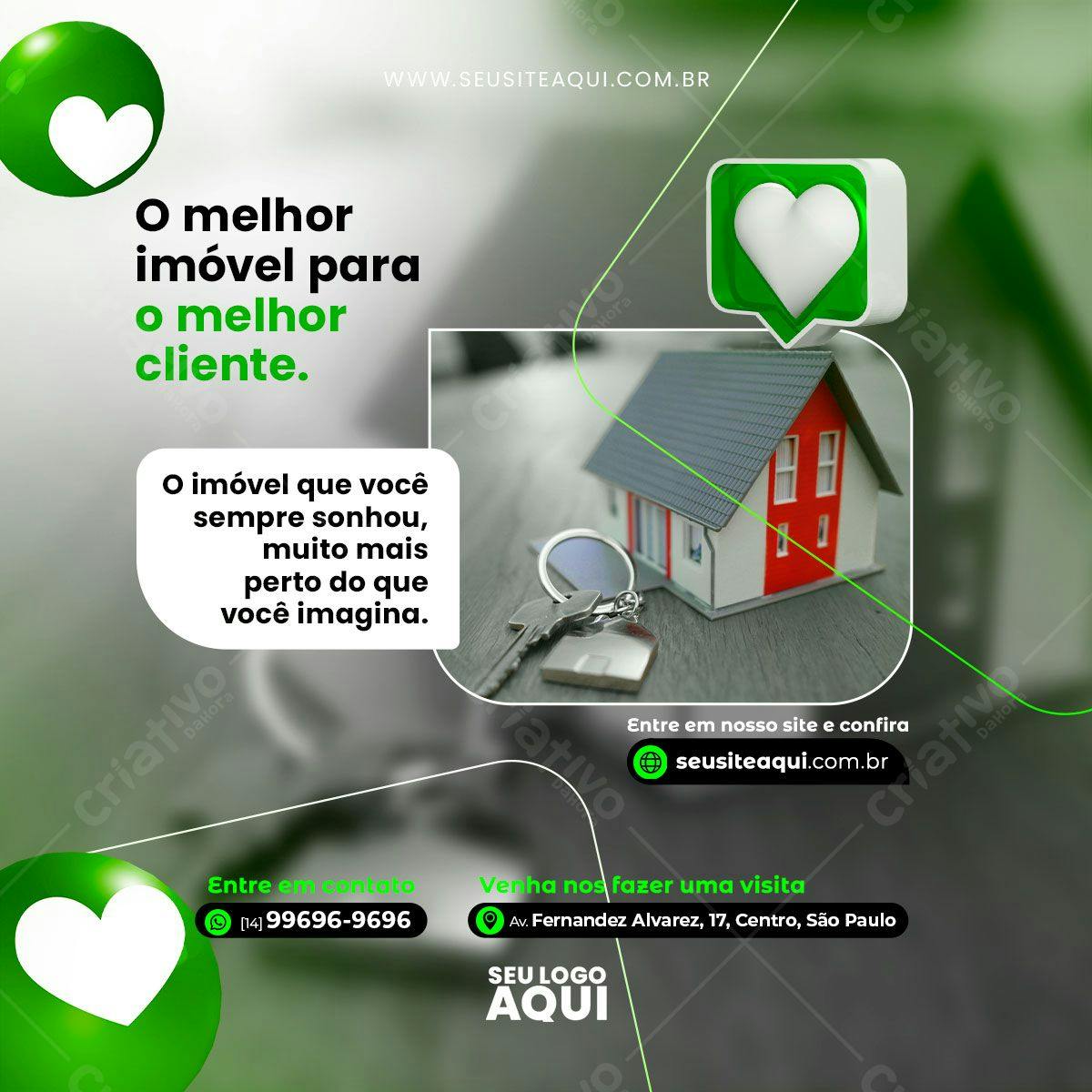 Post para Redes Sociais Imobiliária PSD Editável