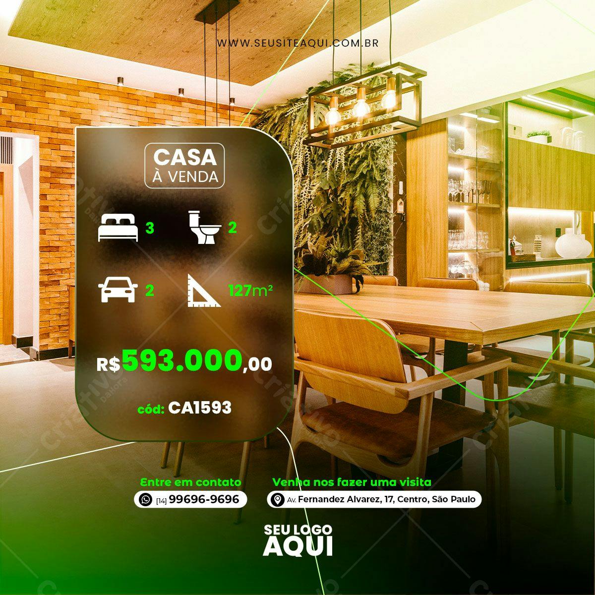 Template Imóvel para Anúncio de Casa à Venda PSD Editável