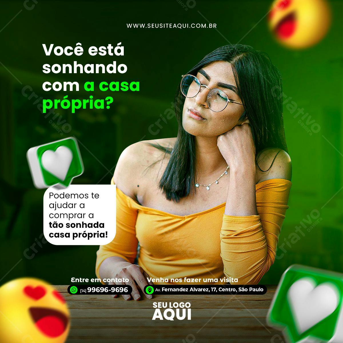 Post para Redes Sociais Imóveis PSD Editável