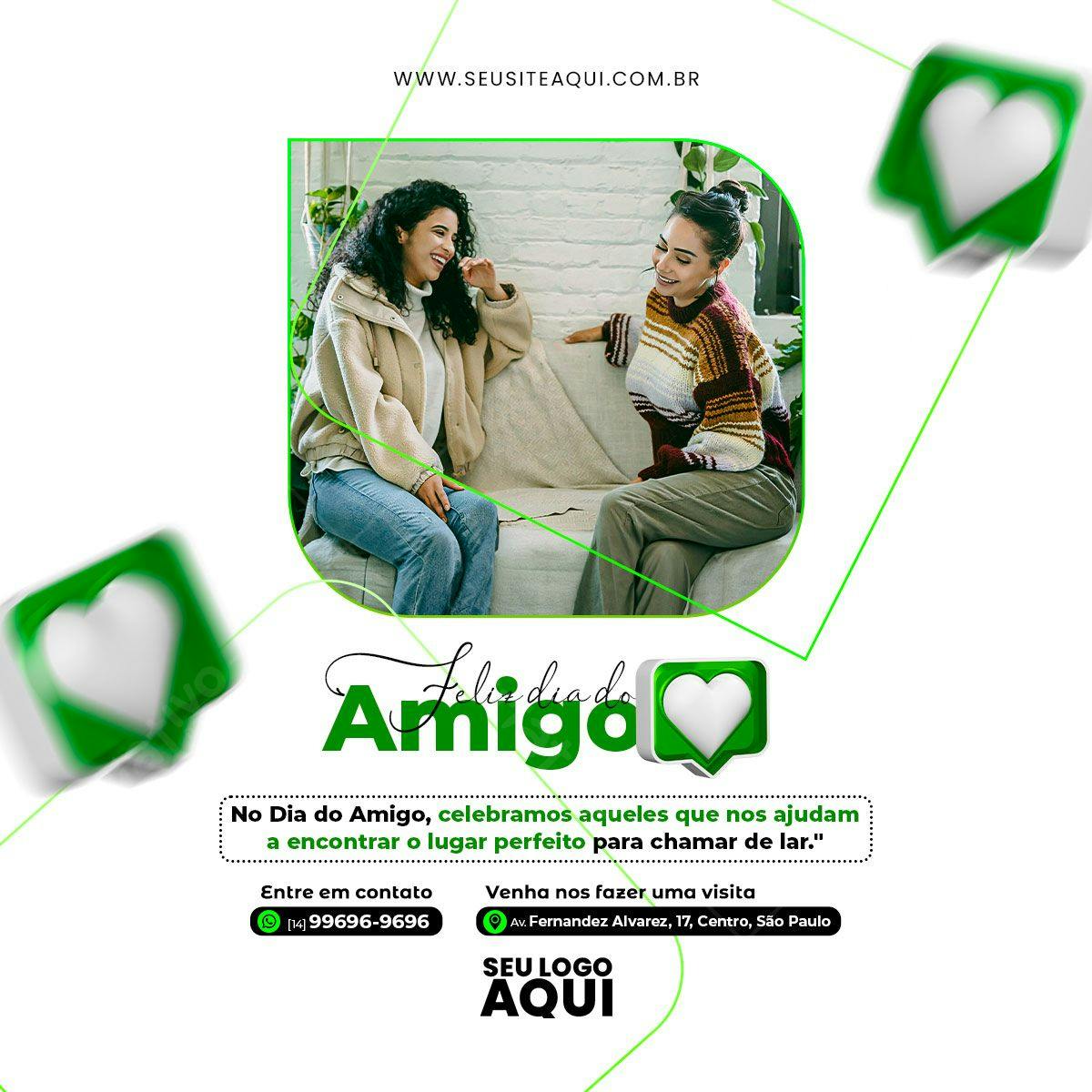 Post para o Dia do Amigo PSD Editável