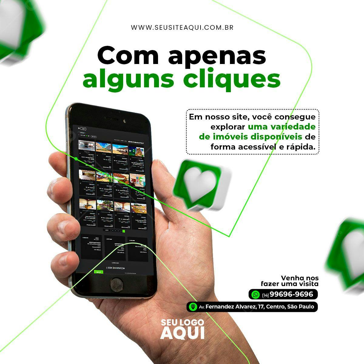 Mockup de Aplicativo Imobiliário PSD Editável