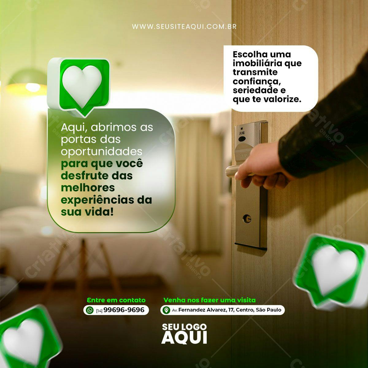 Post para Redes Sociais Imobiliária PSD Editável