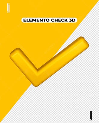 Elemento 3d check amarelo ok verificação