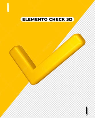 Elemento 3d check amarelo ok verificação