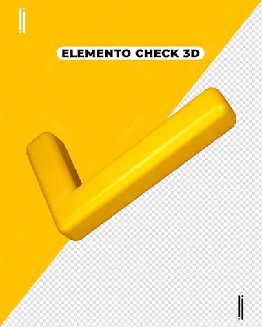 Elemento 3d check amarelo ok verificação