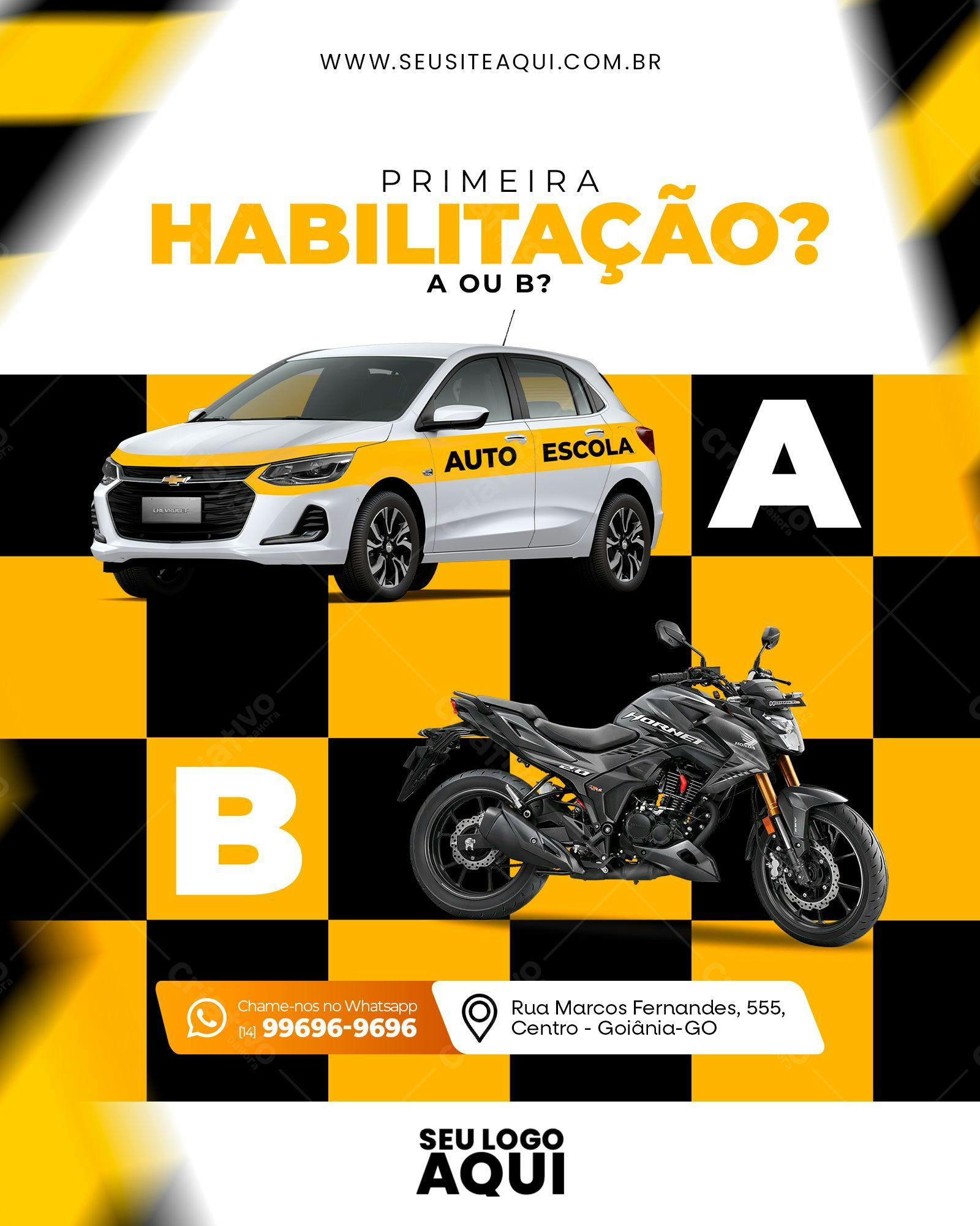 Template Flyer para Auto Escola PSD Editável