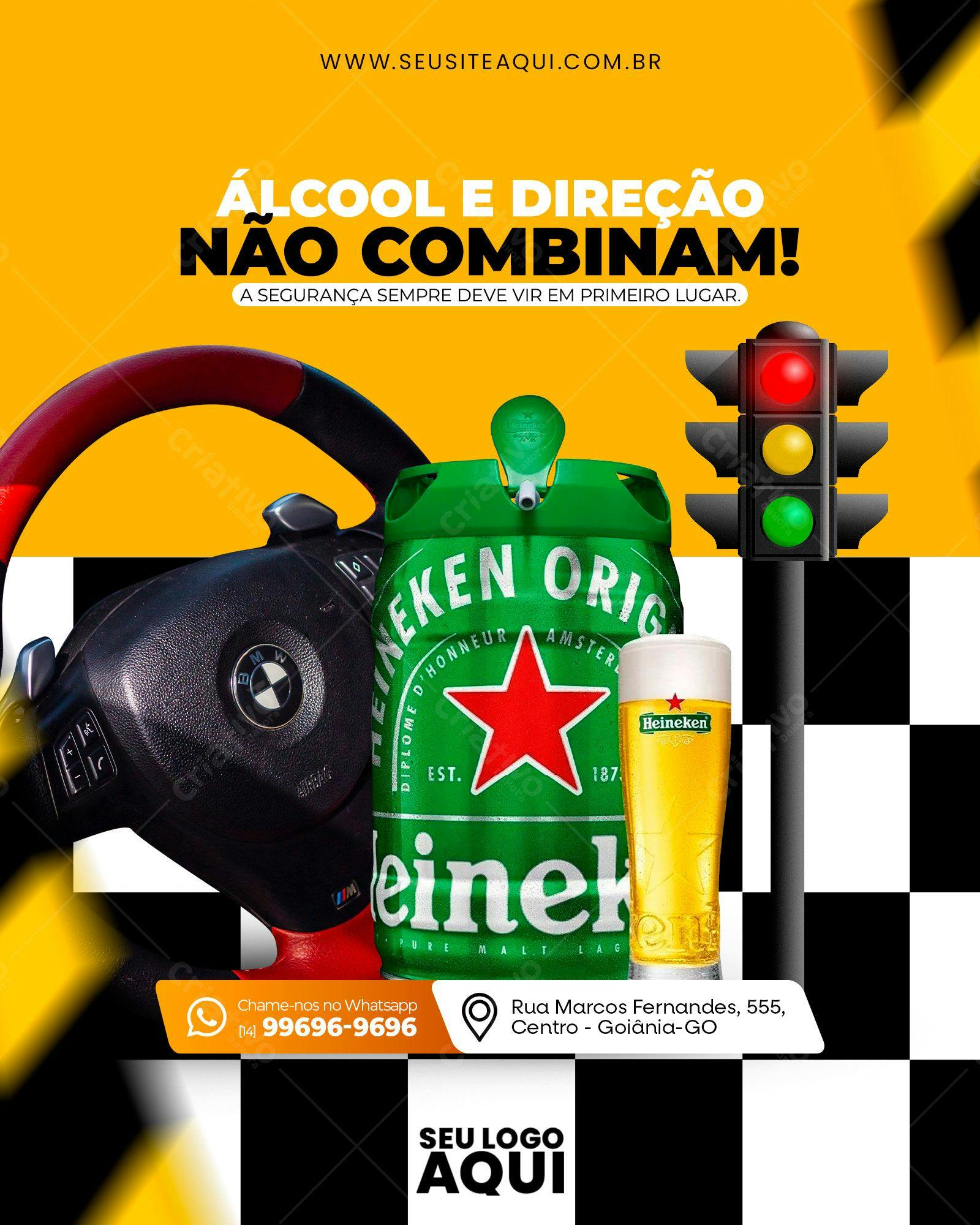 Flyer para Campanha Contra o Álcool ao Volante PSD Editável