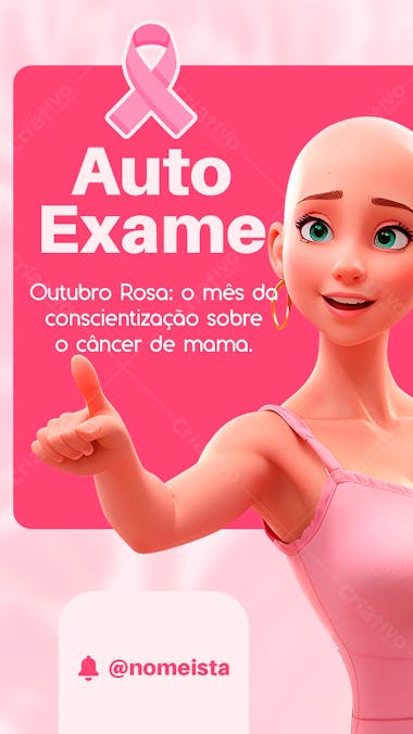 Story faça o autoexame outubro rosa social media