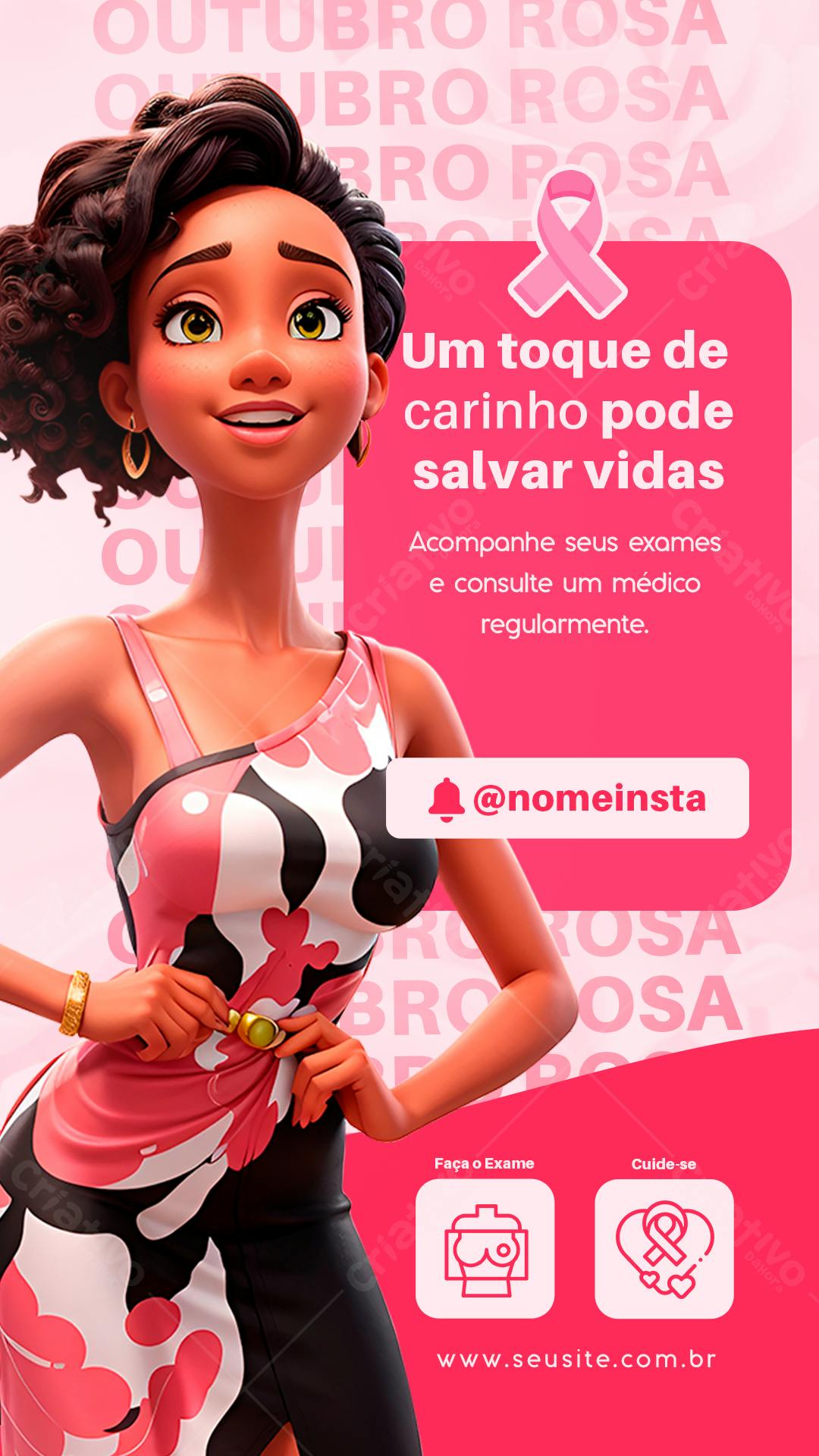 PSD Modelo para Outubro Rosa PSD Editável