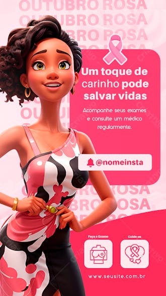 Story faça o exame outubro rosa social media