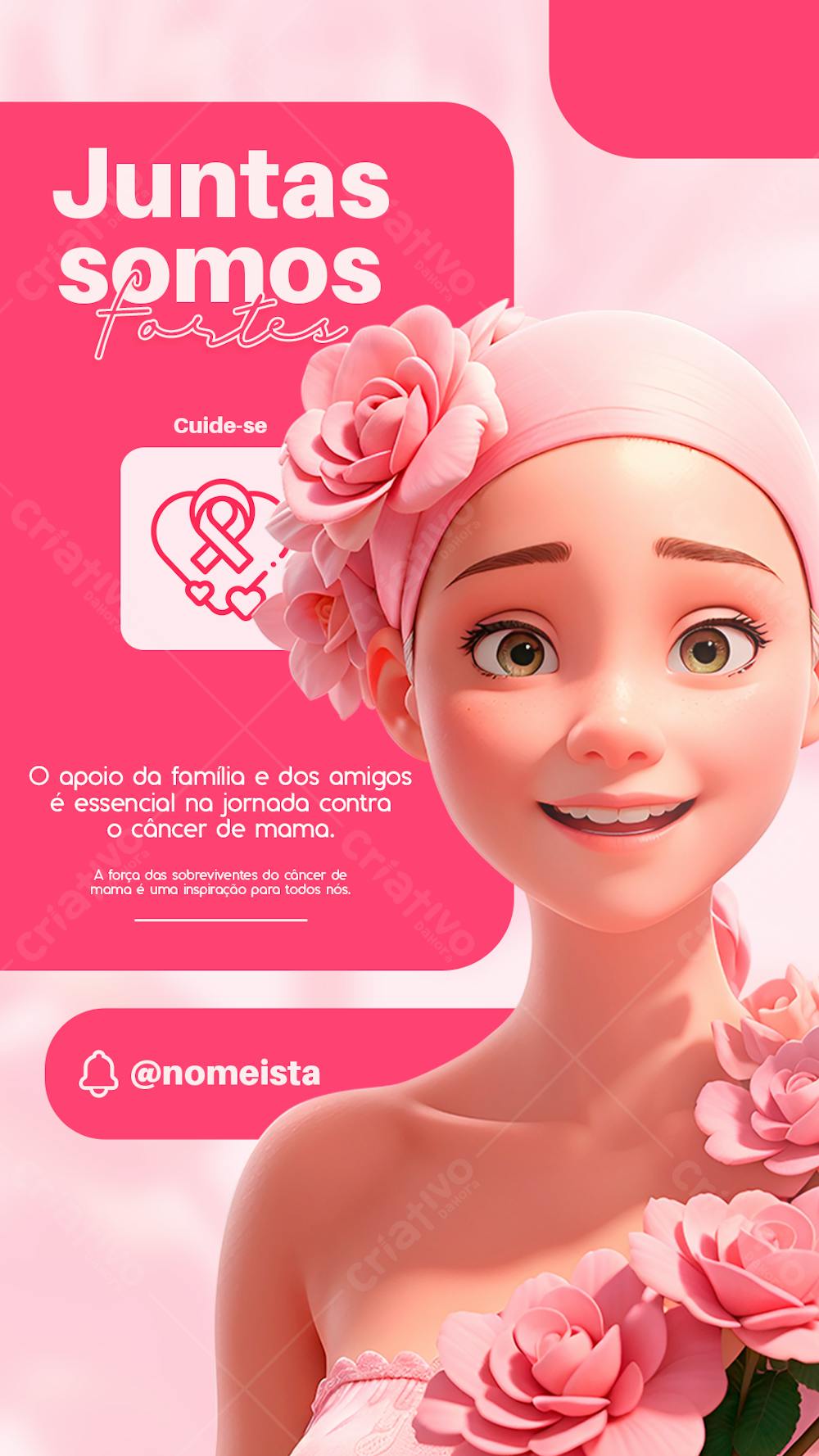 Story Juntas Somos Fortes Outubro Rosa Social Media